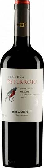 Вино Bisquertt Petirrojo Reserva Merlot Colchagua Valley DO red  2017 750 мл 13,5%