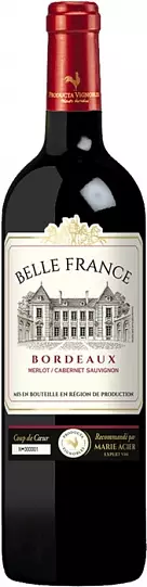 Вино   Bordeaux  Rouge  Belle France 2018  750 мл  13 %