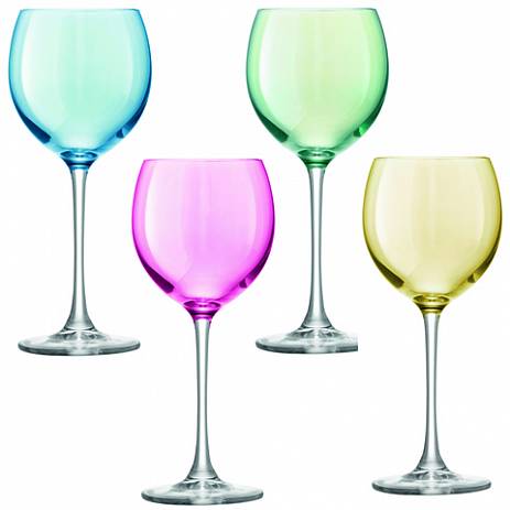 Бокалы LSA International Polka Wine Pastel Set of 4 glasses ЛСА Интернеш