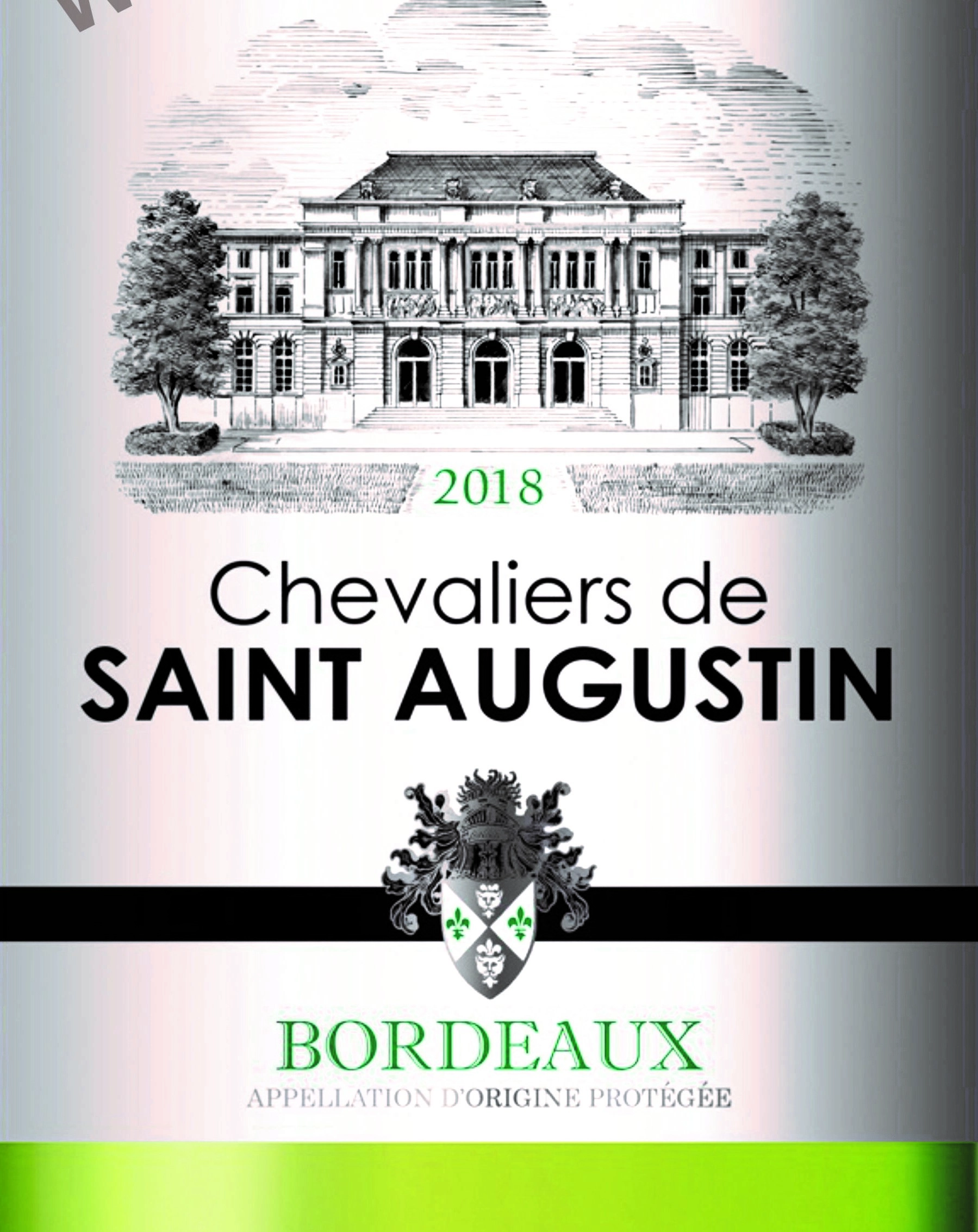 Вино   Chevaliers de Saint Augustin AOP Bordeaux  Шевалье де Сент Агустин Бордо белое   2018  750 мл