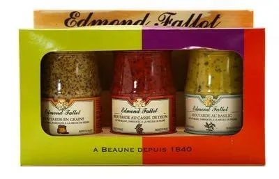 Набор дижонской горчицы  Edmond Fallot  Эдмонд Фалло  Три вкуса