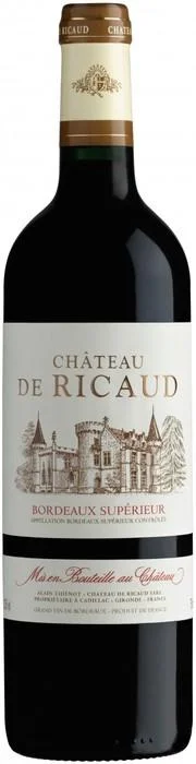 Вино Chateau de Ricaud Bordeaux Superieur AOC Шато де Рико Бордо Супериёр  2015 750 мл