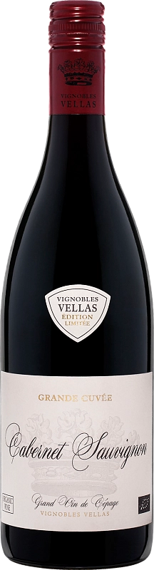 Вино Teyran Agri Service  Vignobles Vellas Grande Cuvee BIO Cabernet Sauvignon Тиран Агри Сервис Виньобль Веллас Гранд Кюве БИО Каберне Совиньон  750 мл