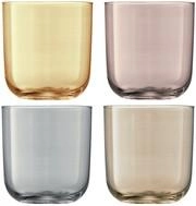 Бокалы без ножки/стаканы LSA International Polka Tumbler Metallics Assorted Set of 4 glasses Интернешнл Полька Набор из 4 бокалов для воды  420 мл
