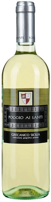 Вино белое сухое "Poggio Ai Santi" Grecanico, Sicilia IGP "Поджо Ай Санти" Греканико полусладкое 2018 750 мл
