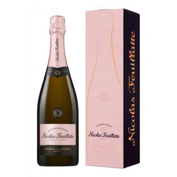 Вино Nicolas Feuillatte   Reserve Exclusive Rose Brut  Николя Фюят  Резерв Эксклюзив Розе Брют  в подарочной упаковке 750 мл