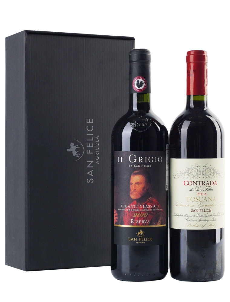Набор San Felice  Chianti Classico DOCG + " l Grigio  Chianti Classico Riserva DOCG gift set  Сан Феличе подарочный набор Кьянти Классико + Иль Гриджио Кьянти Классико Ризерва