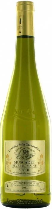 Вино Domaine de la Grenaudiere  Muscadet de Sevre et Maine AOC Sur Lie  Домен де ла Гренодьер  Мюскаде Севр э Мэн Сюр Ли 2012  750 мл