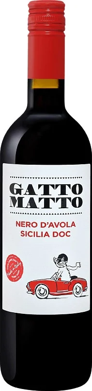Вино Villa degli Olmi Gatto Matto Nero d’Avola Sicilia DOC  Вилла Дельи Ольми Гатто Матто Неро д’Авола Сицилия 2018  750 мл