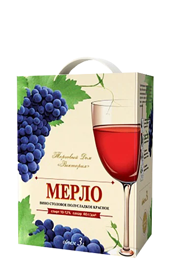Вино Виктория ТД  Мерло 3000 мл