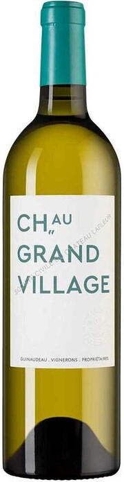 Вино  Chateau Grand Village  Blanc  Bordeaux AOC  Шато Гран Вилляж  Блан  2020  750 мл 13,5%