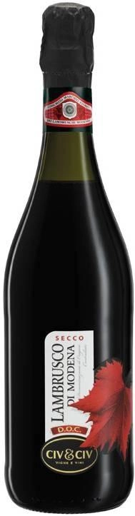 Вино Lambrusco di Modena DOC Civ&Civ Le Foglie Secco Ламбруско ди Модена DOC Чив&Чив Ле Фолие Секко красное сухое 750 мл