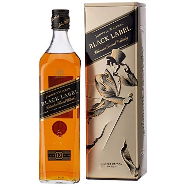 Виски Johnnie Walker  Джонни Уокер Блэк Лэйбл в п/у металл  700 мл