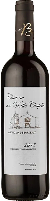 Вино Chateau de la Vieille Chapelle  Tradition  Bordeaux Superieur AOC   2020  750 мл