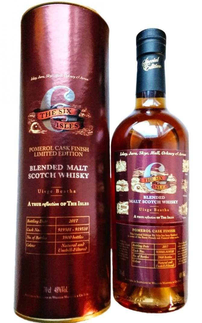Виски The Six Isles Blended Malt Pomerol Cask Finish Сикс Айлз Помероль  Каск Финиш в тубе 700 мл