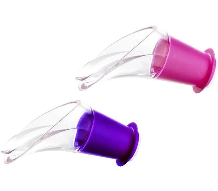 Набор VacuVin Wine Server Set of 2 J-Hook Pi/Pu из 2-х каплеуловителей, цвет: розовый/фиолетовый, блистер