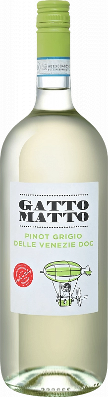 Вино   Villa degli Olmi  Gatto Matto   Pinot Grigio Delle Venezie DOC  Вилла Дельи Ольми  Гатто Матто  Пино Гриджо Делле Венецие  2021  1500 мл