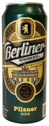 Пиво Eibauer   Berliner Geschichte Pilsner   Айбауэр  История Берлина Пльзенское   ж/б  500 мл