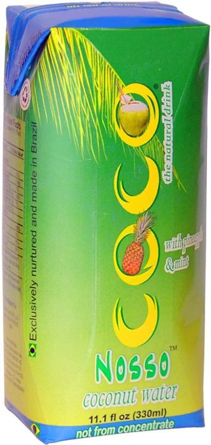 Вода Coconut Water Nosso Coco (with pineapple & mint), Кокосовая вода Носсо Коко (c соком ананаса и мятой), 0.33x12