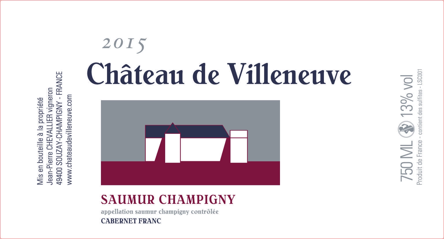 Вино Chateau de Villeneuve Saumur Champigny AOC  2018 750 мл