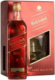 Виски Johnnie Walker  Red Label  gift box with 1 glass 700 мл