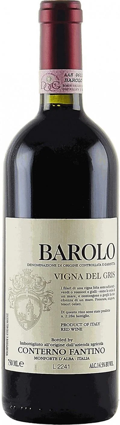 Вино Conterno Fantino, "Vigna Del Gris", Barolo DOCG, 2008/Вино Контерно Фантино, "Винья дель Гри", Бароло, 2008, 0,75