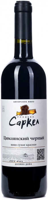 Вино Усадьба Саркел  цимлянский черный  2020 750 мл 14 %
