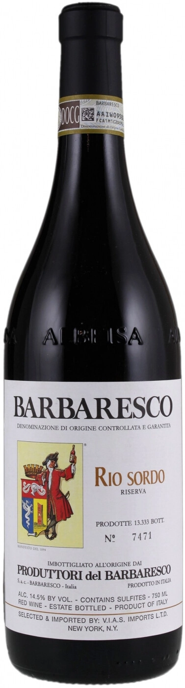 Вино Produttori del Barbaresco Barbaresco Riserva Rio Sordo DOCG Продуттори дель Барбареско, Барбареско Ризерва Рио Сордо 2017 750 мл