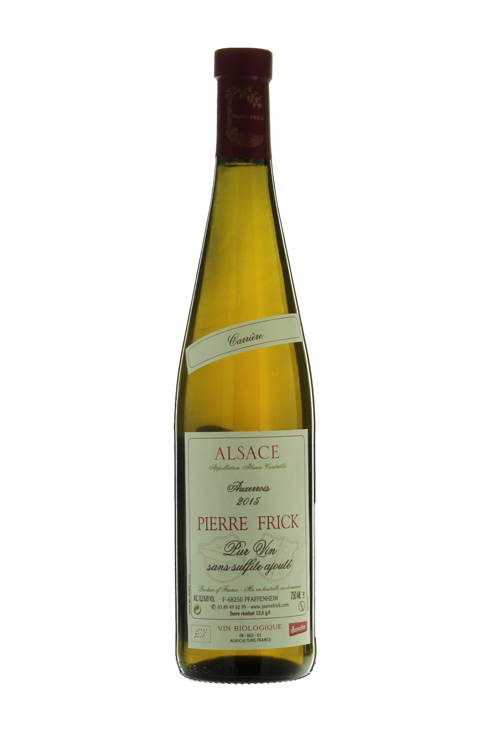 Вино Pierre Frick Auxerrois Carrière Alsace AOC Пьер Фрик Оссеруа Каррьер 2018 750 мл