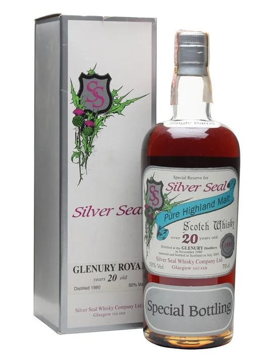 Виски Silver Seal, Glenury, Гленар, 1980,  Sherry cask Cask Strength 50%  single cask bottle 42 of 620 бут. 70cl