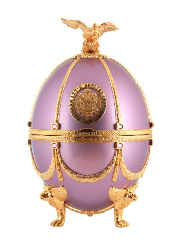 Водка Императорская коллекция Кошерная     графин-яйцо сиреневого цвета в бархатной подарочной упаковке 700 мл