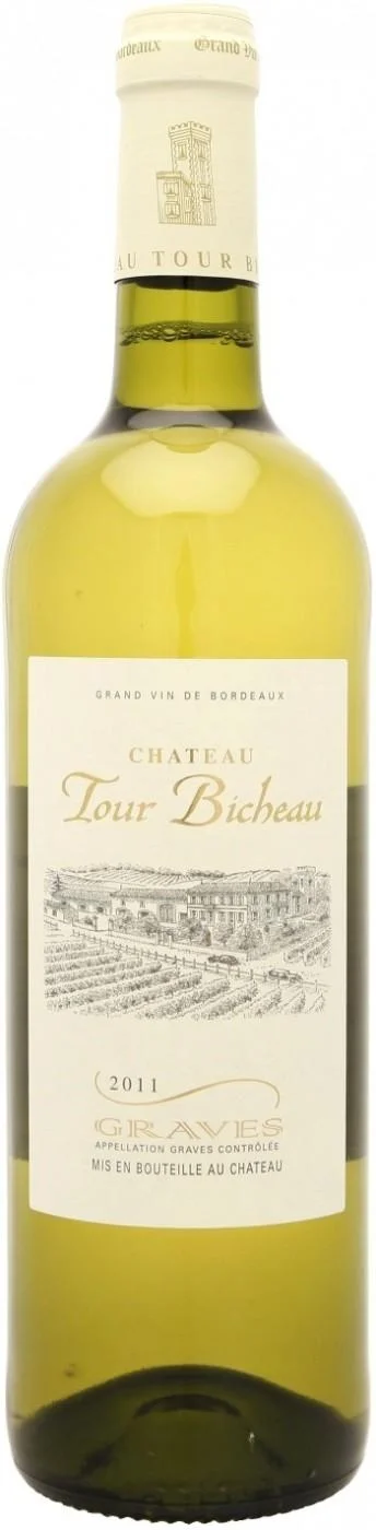 Вино Chateau Tour Bicheau Blanc Graves AOC Шато Тур Бишо Блан 2015 750 мл