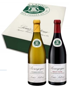 Подарочный набор  Louis Latour Bourgogne Chardonnay 2018 Louis Latour Bourgogne Pinot Noir 2019 Луи Латур Бургонь Шардоне 2018 Луи Латур Бургонь Пино Нуар 2019  750мл