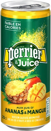 Вода   Perrier  Ananas & Mangue  Перрье  Ананас и Манго в жестяной банке 250 мл