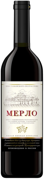 Вино ЮВК Мерло  красное сухое 2016   750 мл