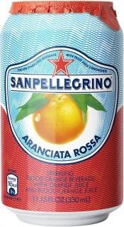 Вода S. Pellegrino  Aranciata Rossa Сан Пеллегрино Красный Апельсин в жестяной банке 330 мл