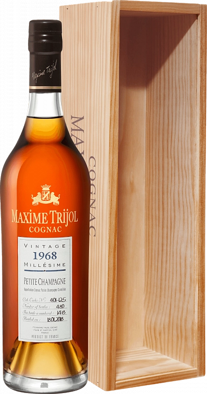 Коньяк Maxime Trijol Cognac  Petite Champagne  Максим Трижоль Коньяк  Пти Шампань  1968 в п/у  700 мл