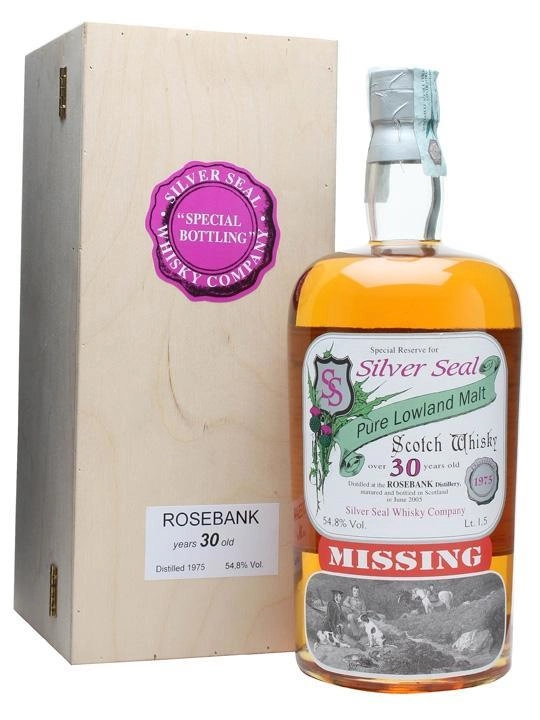 Виски Silver Seal, Rosebank, Рокетбанк, 1975,  55,8%  single cask bottle one of 180 бут. 70cl dist.CLOSED 1993