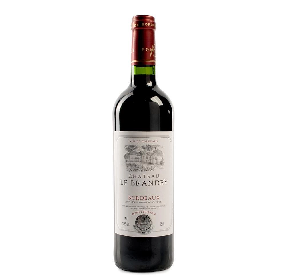Вино французское красное AOC Bordeaux Chateau Le Brandey EARL Sepe - Brandey Шато де Брандей 2014 750 мл