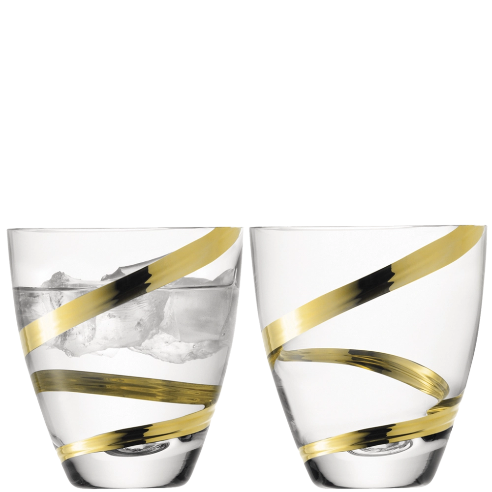 Бокалы Malika Grand Tumbler Gold Spiral Set of 2 pcs Малика Гранд Тумблер Золотая Спираль Набор из 2 бокалов 300 мл