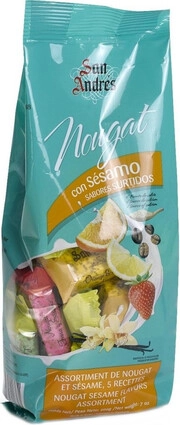 Конфеты  San Andres  Nougat Sesame Flavours Assortment  Сан Андрес  Ассорти из фруктов в нуге с кунжутом   200 г