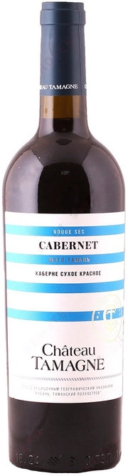 Вино  Шато Тамань  Каберне  Кубань Таманский полуостров  красное сухое  750 мл