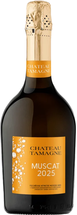Игристое вино  Шато Тамань  Молодое Мускат белое  полусухое  2025 750 мл 11,5%
