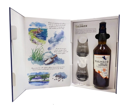 Виски Talisker 10 years old  gift box with 2 glasses  700 мл 45,8%