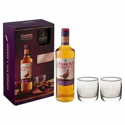 Виски Famous Grouse in a gift box with glasses 700 мл