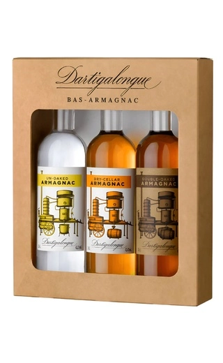 Набор  Coffret 2 Dartigalongue  Un-Oaked Blanche Armagnac Dartigalongue 200 мл , Dry-Cellar Bas Armagnac Dartigalongue 200 мл, Double-Oaked Bas Armagnac Dartigalongue 200  мл