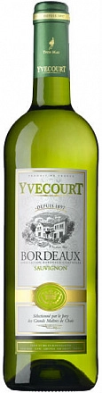 Вино Yvecourt Bordeaux Sauvignon Ивкур Бордо Совиньон бел. сух. 750 мл