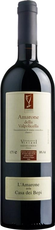 Вино Viviani Amarone della Valpolicella Classico DOC Casa dei Bepi   Амароне делла Вальполичелла Классико Каза дей Бепи 2016 750 мл