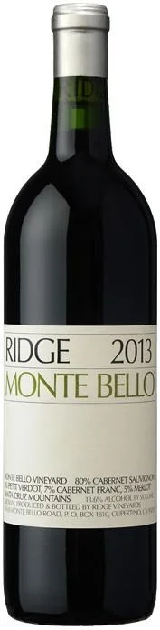 Вино Ridge Vineyards Monte Bello Ридж Виньярдс Монте Белло 2013 375 мл