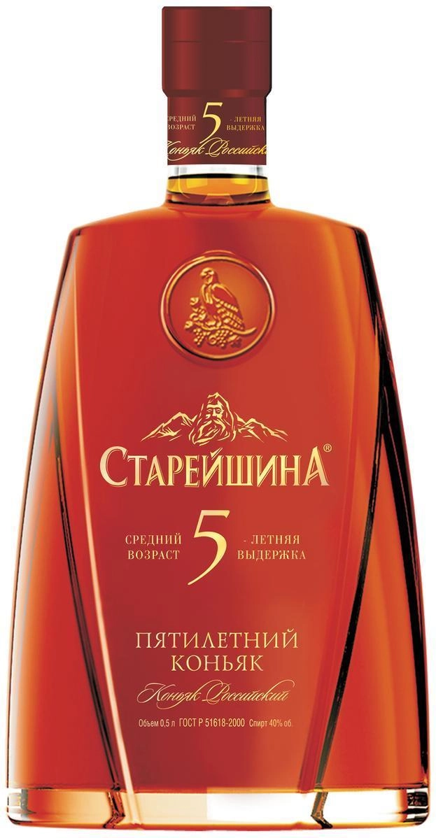 Коньяк Российский Старейшина 5 лет 1000 мл